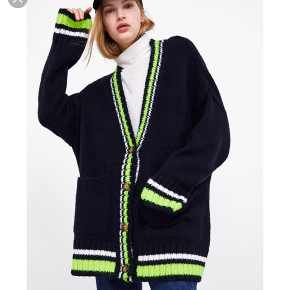 New Zara contesting Florescent cardigan size small - Picture 2 of 6